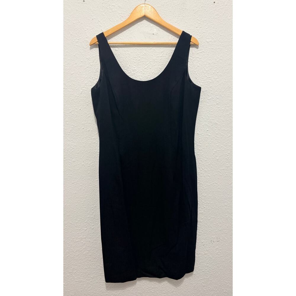 Vintage Niteline Della Roufogali Black Dress LBD Classic Emo Goth Career Work